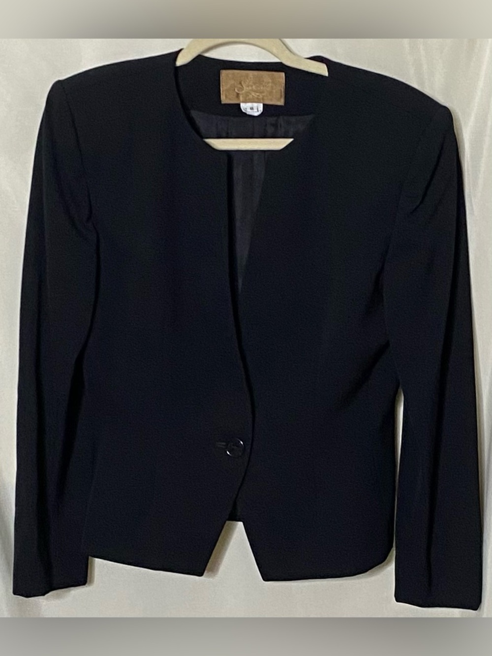 Like New Vintage Saville Black 100% Pure Wool Single Button Blazer Jacket